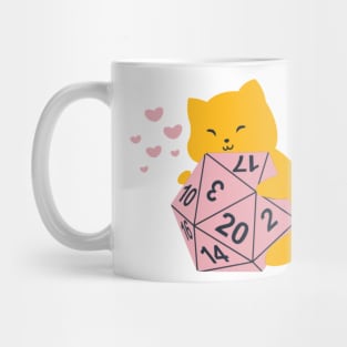 Cat Playing With a D20 Mug